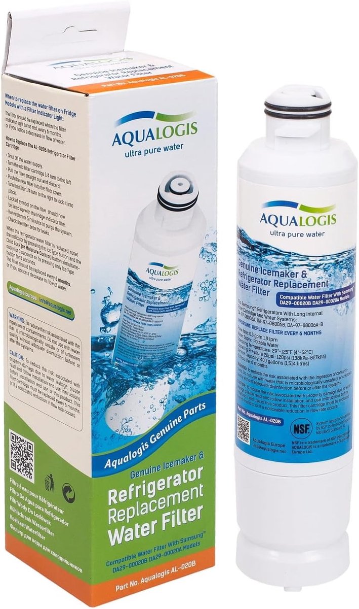 Waterfilter cartridge AL-020B - compatibel met Samsung DA29-00020B - vervangingsfilter - helderder water - ShopVlot
