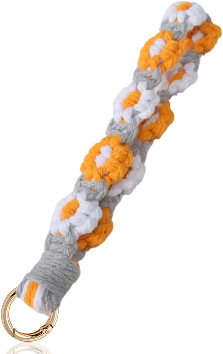 Sleutelband armband kort - gevlochten design - stijlvolle sleutelhanger - ideaal voor dames - ShopVlot