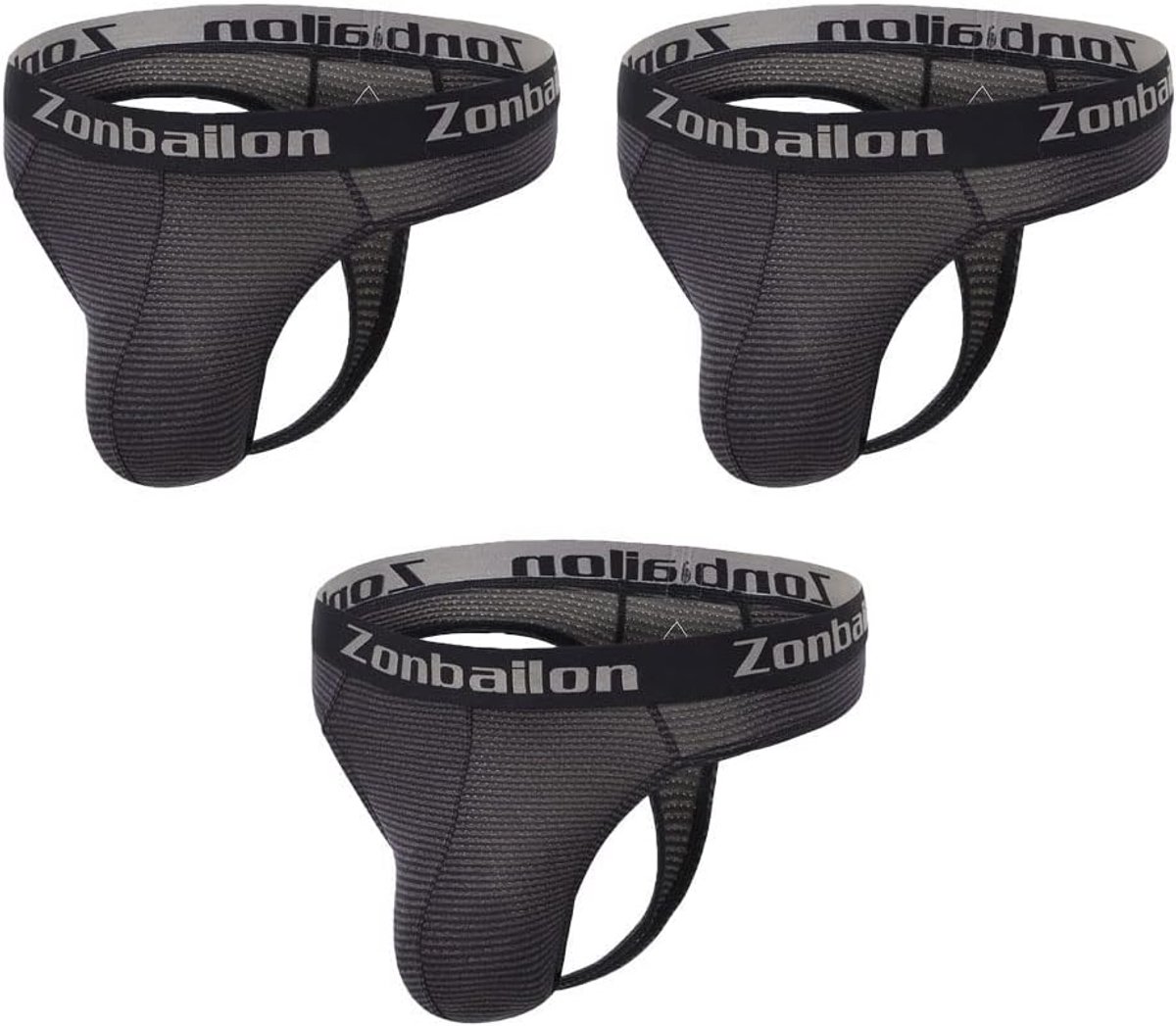 Heren Sexy Low Rise Thongs L - 3 x Zwart - Comfortabel - Versterkt de vorm - ShopVlot