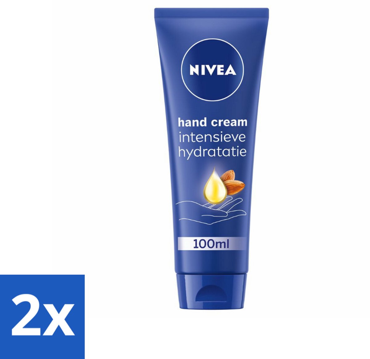 2 x NIVEA - Handcrème - Verzorgend - Intensieve Hydratatie - 100 ml - Handcreme - Verzorging - Droge Handen - Gevoelige Huid - Amandelolie