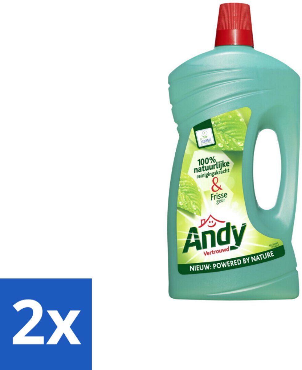 2 x Andy - Vertrouwd - Allesreiniger - Fris & Vertrouwd - 1L - Allesreiniger - Schoonmaak - Vloerenreiniger - Natuurlijke Reiniging - Milieuvriendelijk