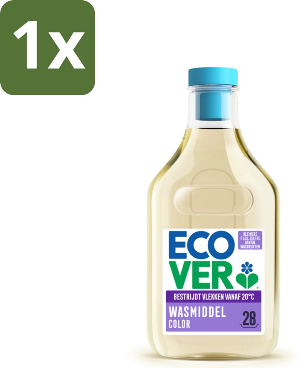 1 x Ecover - Vloeibaar wasmiddel - Color - Appelbloesem & Freesia - 1 liter - 28 wasbeurten - Vloeibaar Wasmiddel - Kleuren Herstellen - Vlekken Verwijderen - Biologisch Afbreekbaar - Plantaardig Wasmiddel