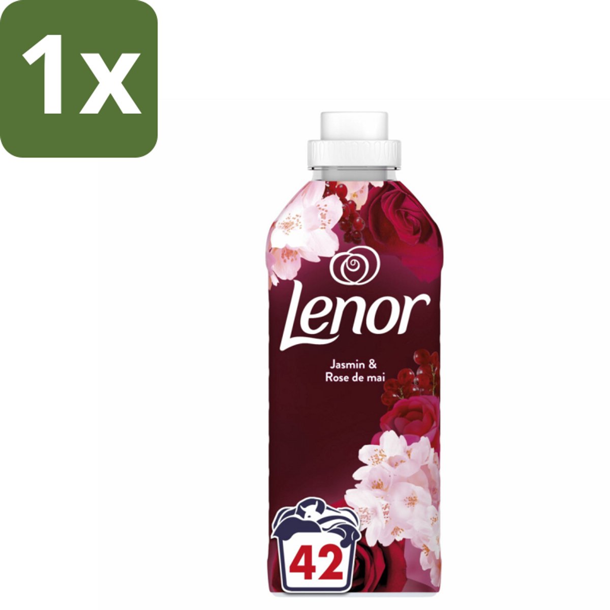 1 x Lenor - Wasverzachter - Jasmijn & Rose de Mai - Fris & Zacht - 42 Wasbeurten - Wasverzachter - Jasmijn En Rozen - Frisheid - Wasverzachter Jasmijn En Roze De Mai - Wasverzachter Met Geur