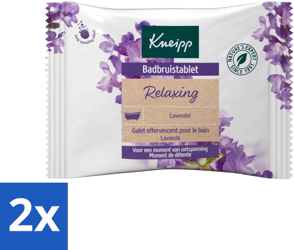 2 x Kneipp - Badbruistablet - Lavendel - Badbruistablet - Lavendel - Ontspanning - Rust - Stressvermindering