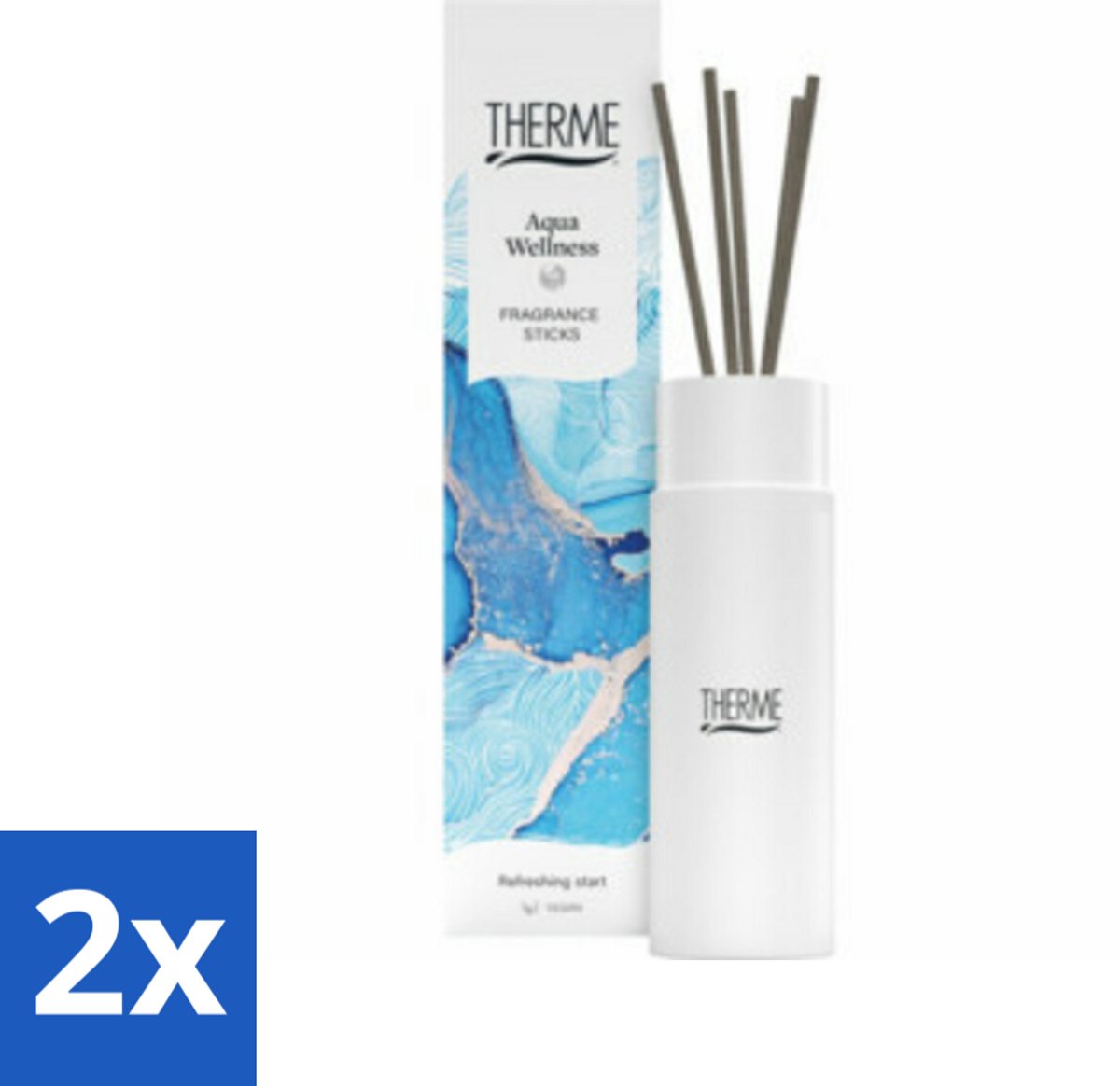 2 x Therme - Aqua Wellness - Geurstokjes - Langdurige Geur - Aromatisch - 100ml - Geurstokjes - Geur - Wellness - Aromatisch - Oceaan