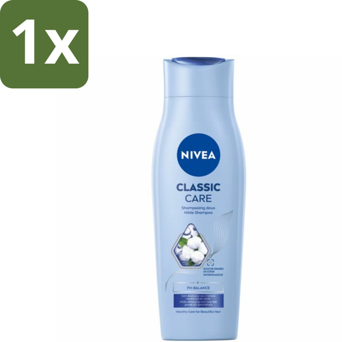 1 x NIVEA - Shampoo - Klassieke Verzorging - Gezonde Zorg - Glanzend Haar - 250 ml - NIVEA Shampoo - Gezond Haar - Glanzend Haar - Verzorgend Shampoo - Milde Shampoo