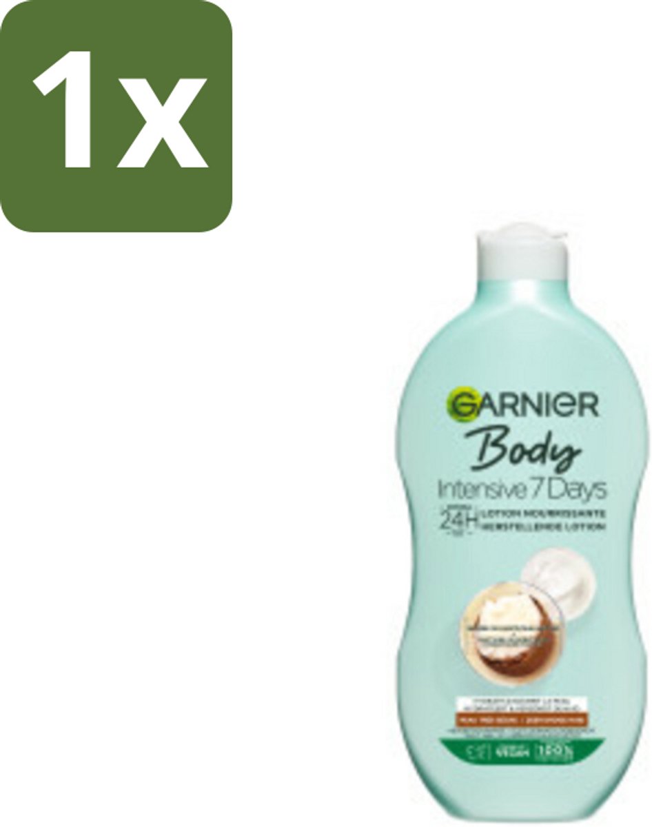 1 x Garnier - Body - Bodylotion - Intensive 7 Days - Herstellend - Karitéboter & Probiotica - 400 ml - Bodylotion - Hydratatie - Huidverzorging - Droge Huid - Huidbarrière