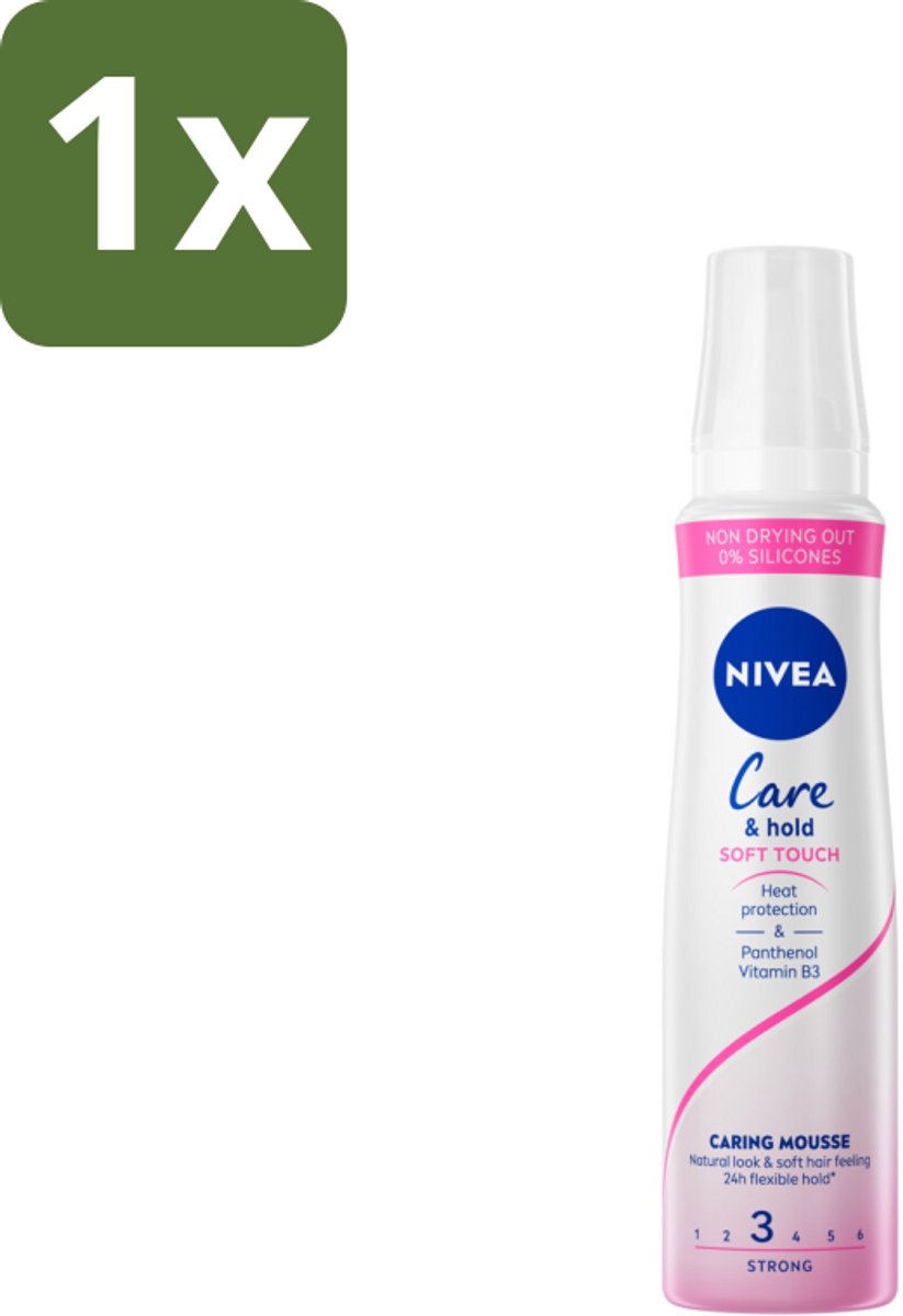 1 x NIVEA - Haarschuim - Verzorging & Stevigheid Zachte Aanzet - 24 Uur Lang Bescherming - 250 ml - Haarmousse - Verzorging - Volume - Natuurlijke Fixatie - Panthenol