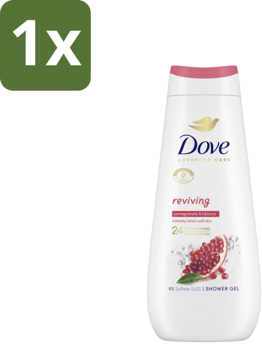 1 x Dove Douchecrème - Reviving - Granaatappel & Hibiscus - 400 ml - Douchecrème - Reviving - Granaatappel - Hibiscus - Huidverzorging