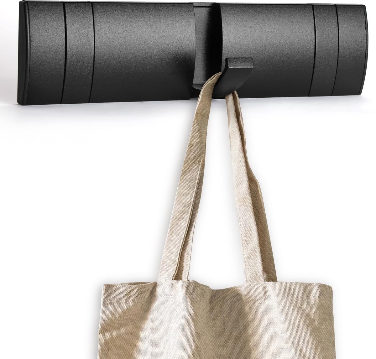 Wandgemonteerd zwevend rek met 3 haken - opvouwbaar metaal - ruimtebesparend - ideaal voor jassen en tassen - ShopVlot