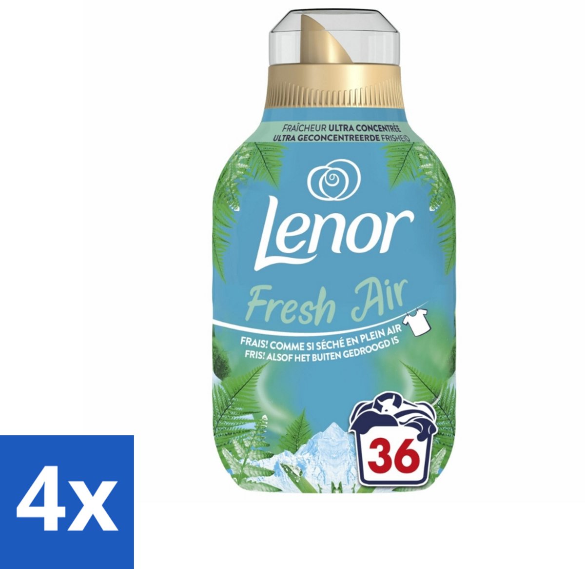 4 x Lenor - Wasverzachter - Fresh Air Noorderlicht - Ultra Geconcentreerd - 36 Wasbeurten - Wasverzachter - Lenor - Noorderlicht - Frisse Geur - Citrus