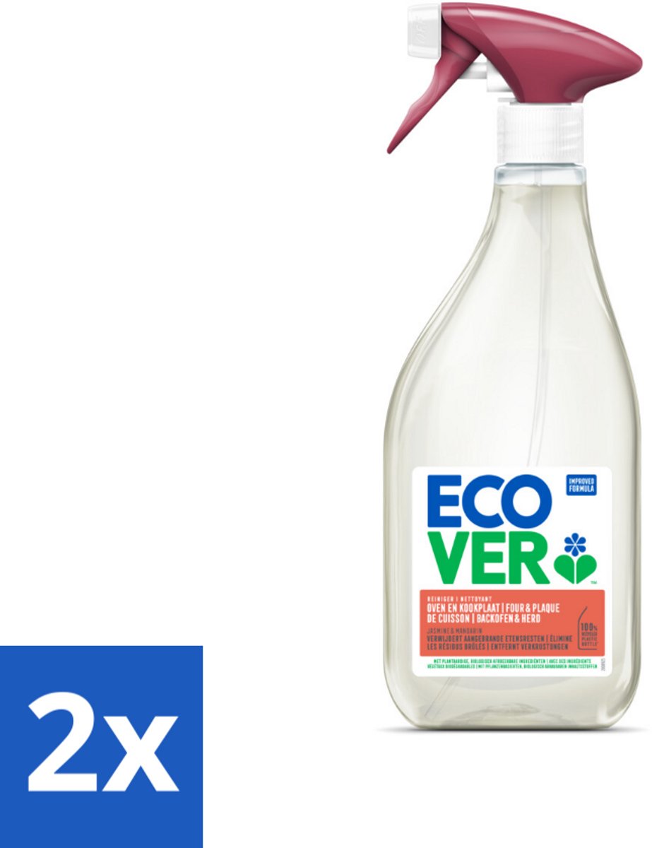2 x Ecover - Oven- & Kookplaatreiniger - Power Cleaner - 500 ml - Ovenreiniger - Kookplaatreiniger - Plantaardige Reiniger - Biologisch Afbreekbaar - Ecologisch Schoonmaken