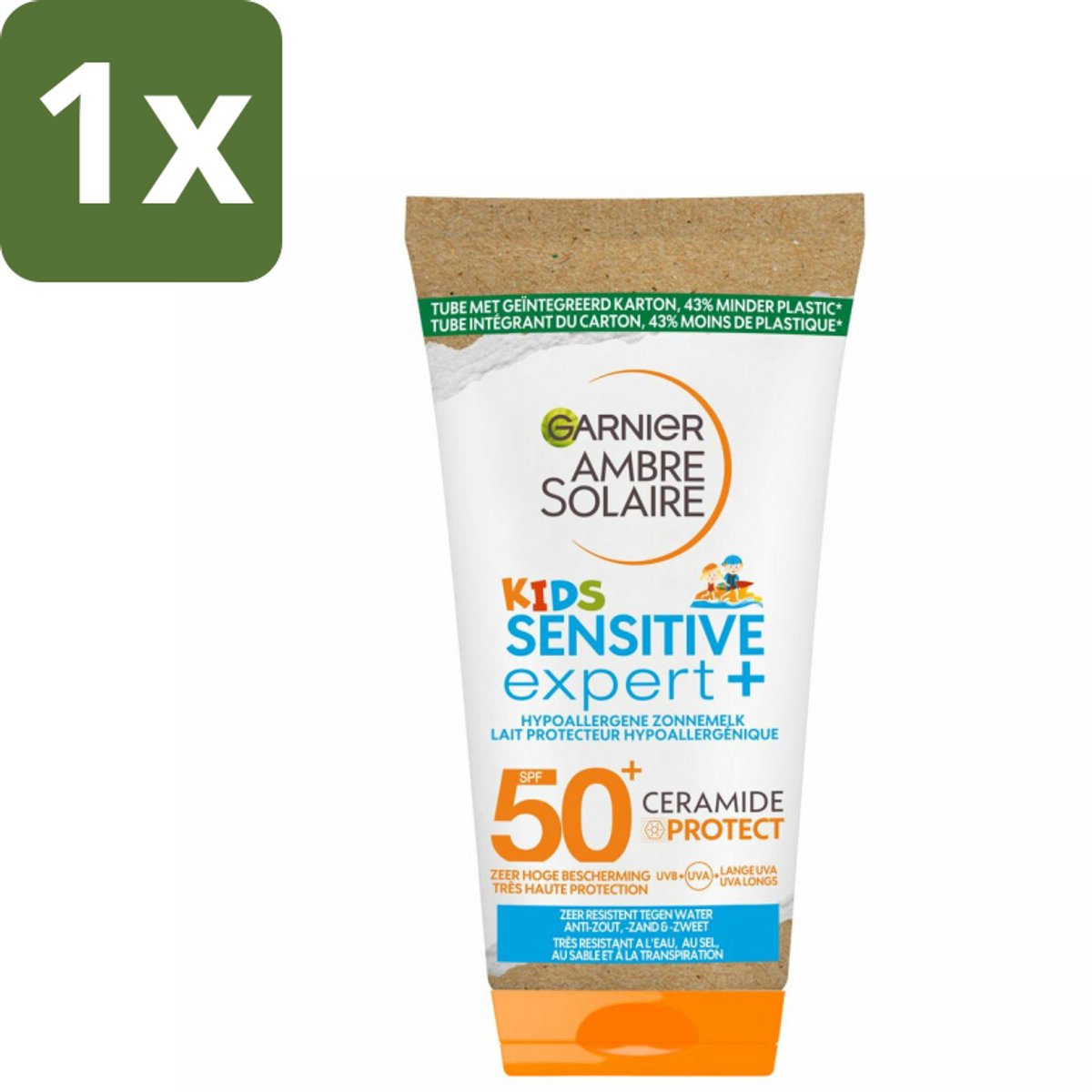1 x Garnier - Ambre Solaire - Zonnemelk - Kids - SPF 50+ - Reisformaat - 50 ml - Zonnemelk Voor Kinderen - SPF 50+ - Kinderhuid Bescherming - Gevoelige Huid - Zonbescherming