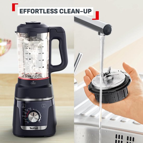 TEFAL Blendforce Cook 1.5L - Kookfunctie - Auto-reinigingsprogramma Blender Zwart - Soepmaker & Smoothie Blender - Ice Crush Functie - 8 Automatische Programma’s - Verwarmende Multifunctionele Keukenblender van Tefal — afbeelding 5
