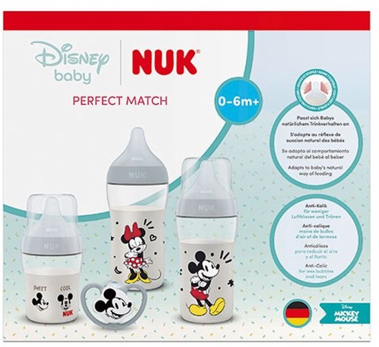 NUK - Babyfles - Perfect Match Disney Mickey Mouse 150ml 260ml - babyvoeding - speen - bpa-vrij - anti-koliek - temperatuurindicator - voeding - fles - drinkfles van Nuk — afbeelding 3