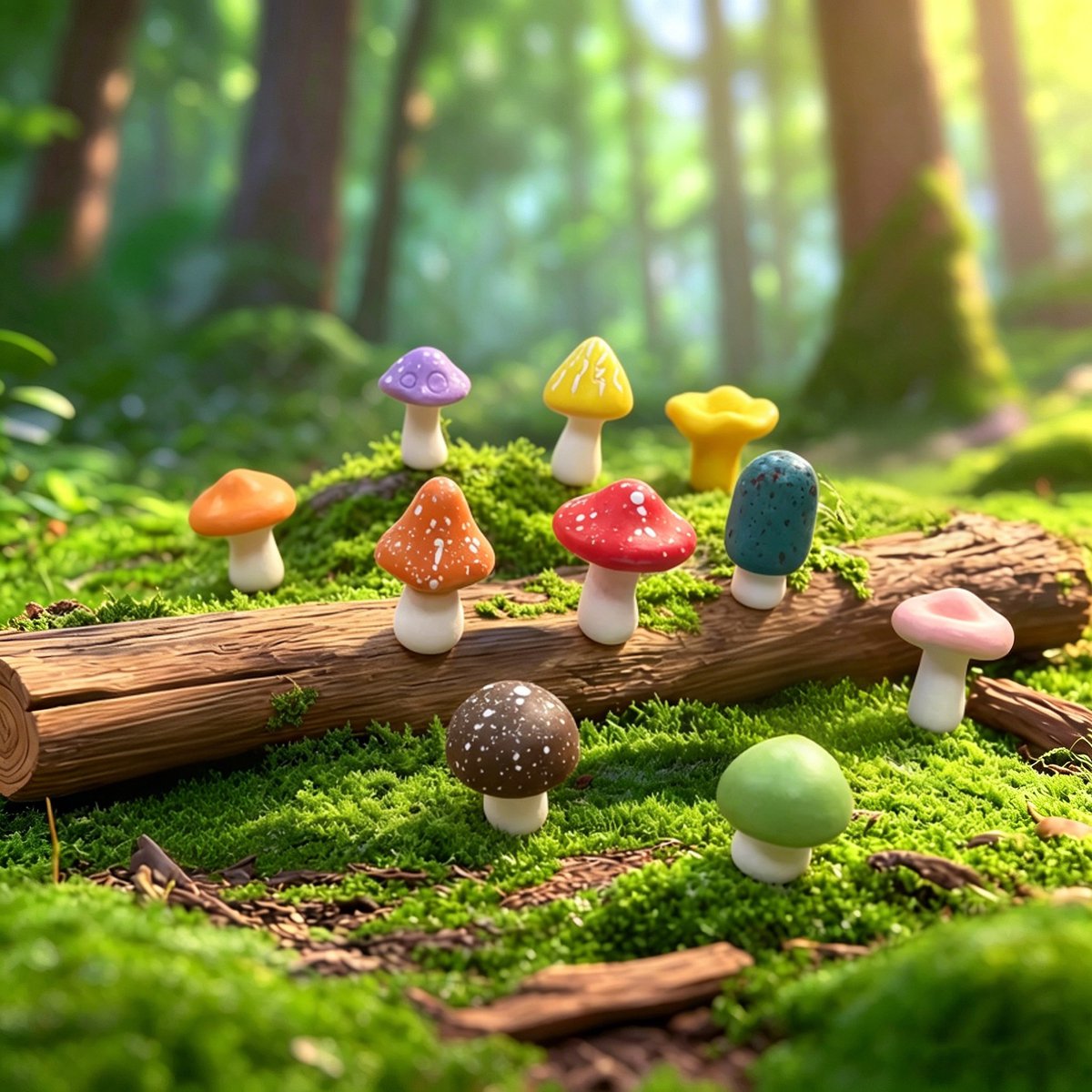 Mini Paddenstoel Decoratie Set 10 Stuks – Hars Miniatuur Paddenstoelen voor Moslandschap, Sprookjestuin, Succulent Potten, Terrarium, DIY Tuindecoratie en Bonsai Accessoires
