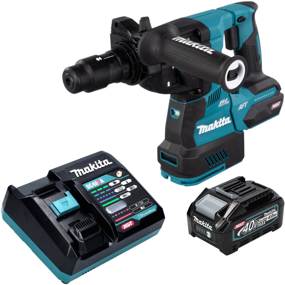 Makita HR 002 GM101 accu-boorhamer 40 V max. 2,9 J SDS-PLUS borstelloos + 1x accu 4,0 Ah + oplader