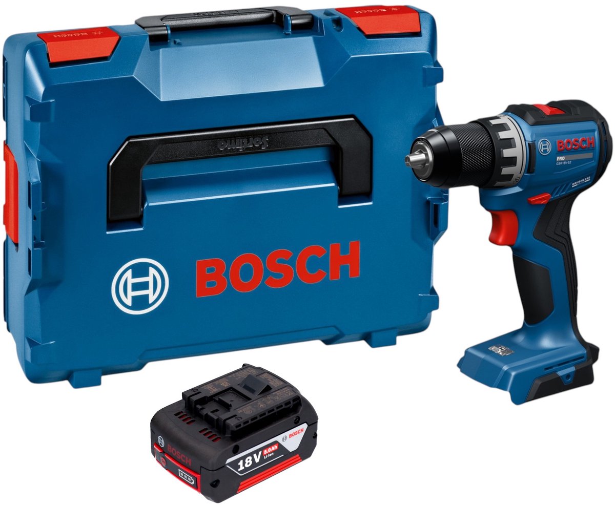 Bosch GSR 18V-52 Professional accuboormachine 18 V 70 Nm borstelloos + 1x accu 5,0 Ah + L-Boxx - zonder oplader