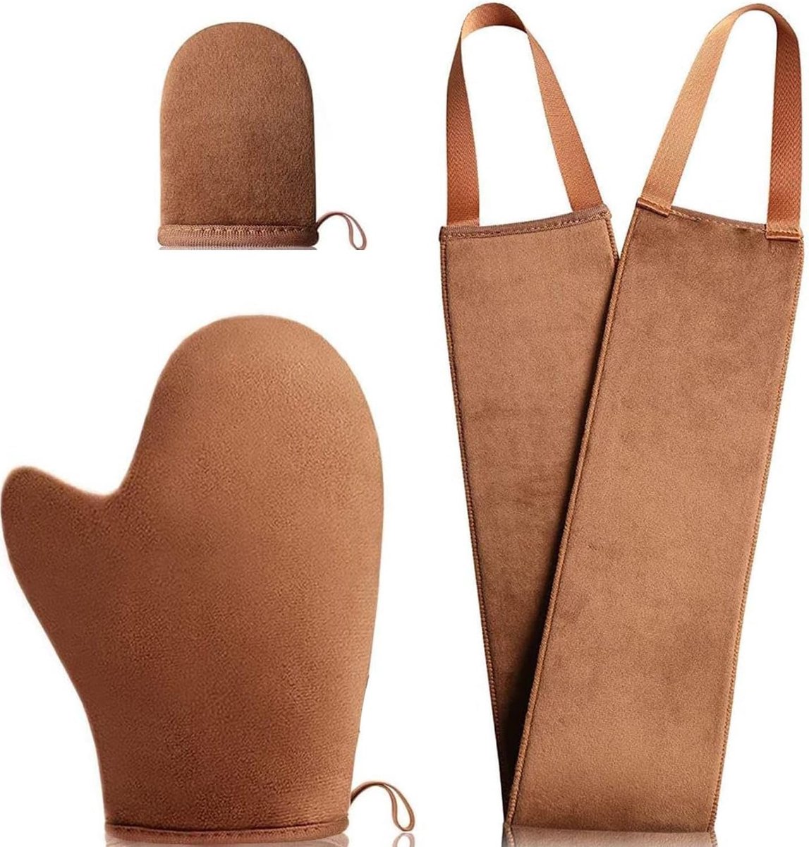 3-in-1 Applicator Set voor Zelfbruiners - Herbruikbare Tanning Handschoen en Achter Applicator voor een Egaal en Natuurlijk Bruin Resultaat