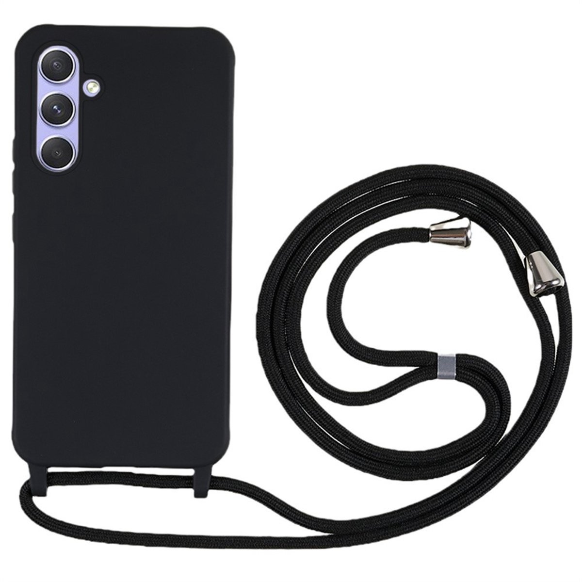 Coverup Hoesje - Geschikt voor Samsung Galaxy A27 Hoesje - Coverup Siliconen Back Cover met Koord - Zwart