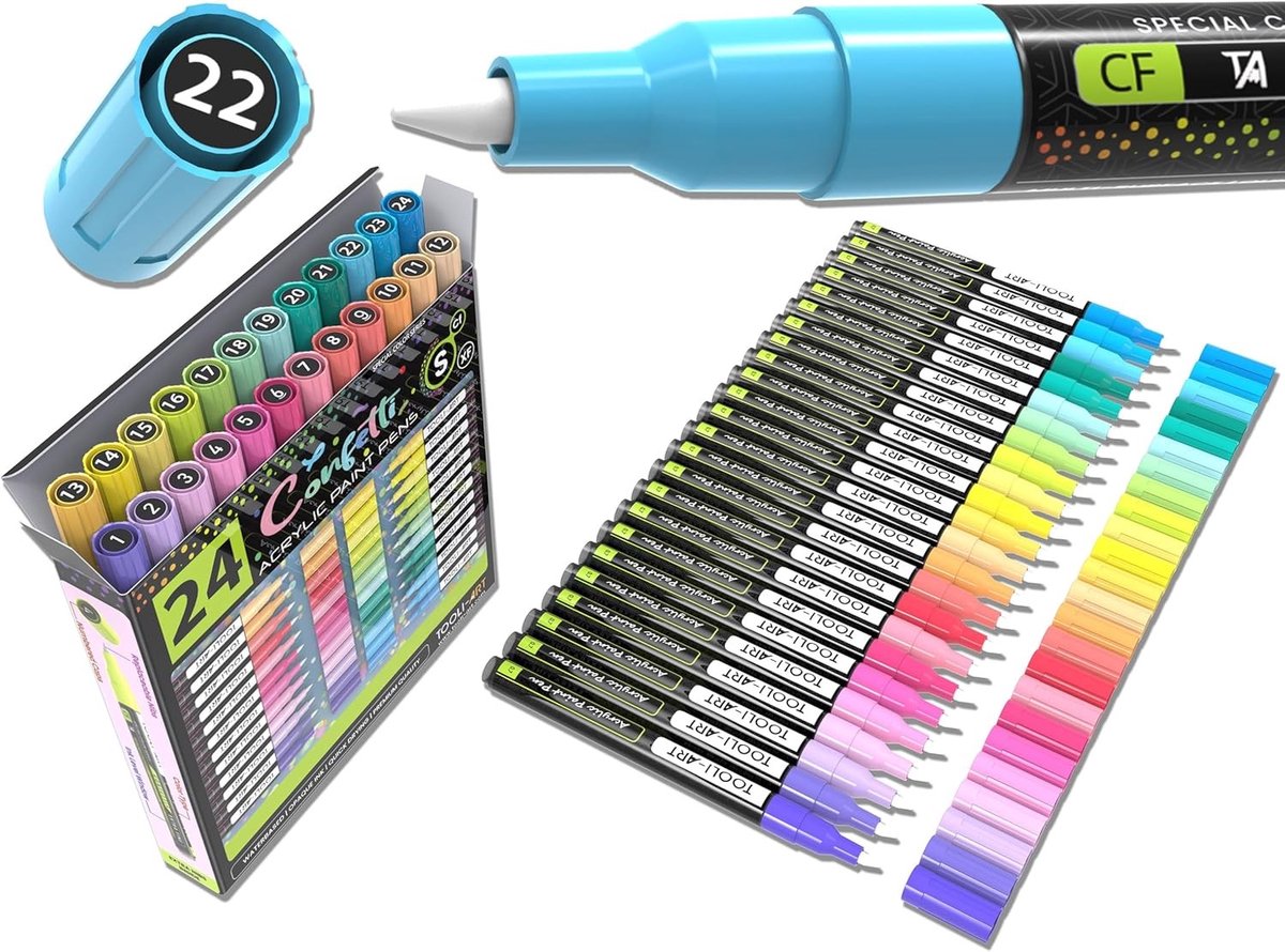 Acrylverf Markers Set - Multicolor - Extra Fijne Punt 0,7 mm - Niet Giftig - Voor Diverse Oppervlakken