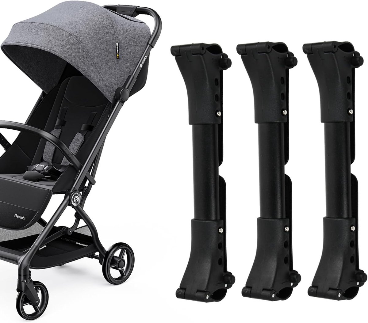 Set van 3 Dubbele Kinderwagen Connectoren, Veiligheidsconnectoren voor Kinderwagens, Geschikt voor de meeste Kinderwagens