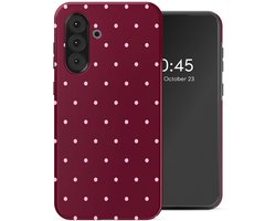 Coque Selencia - Compatible avec Samsung Galaxy A36 / A56 (5G) - Coque arrière - Happy Dots Burgundy