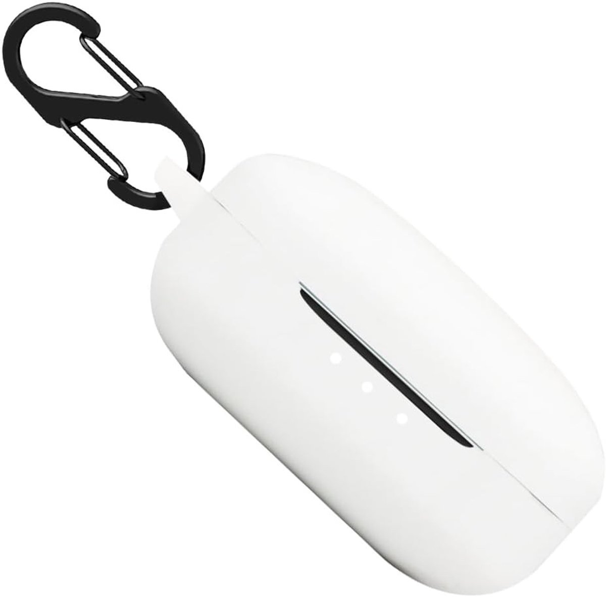 Schokbestendige Silicone Hoes voor Soundcore P2 Mini, Beschermcase met Sleutelhanger, Duurzaam en Stijlvol (Wit)