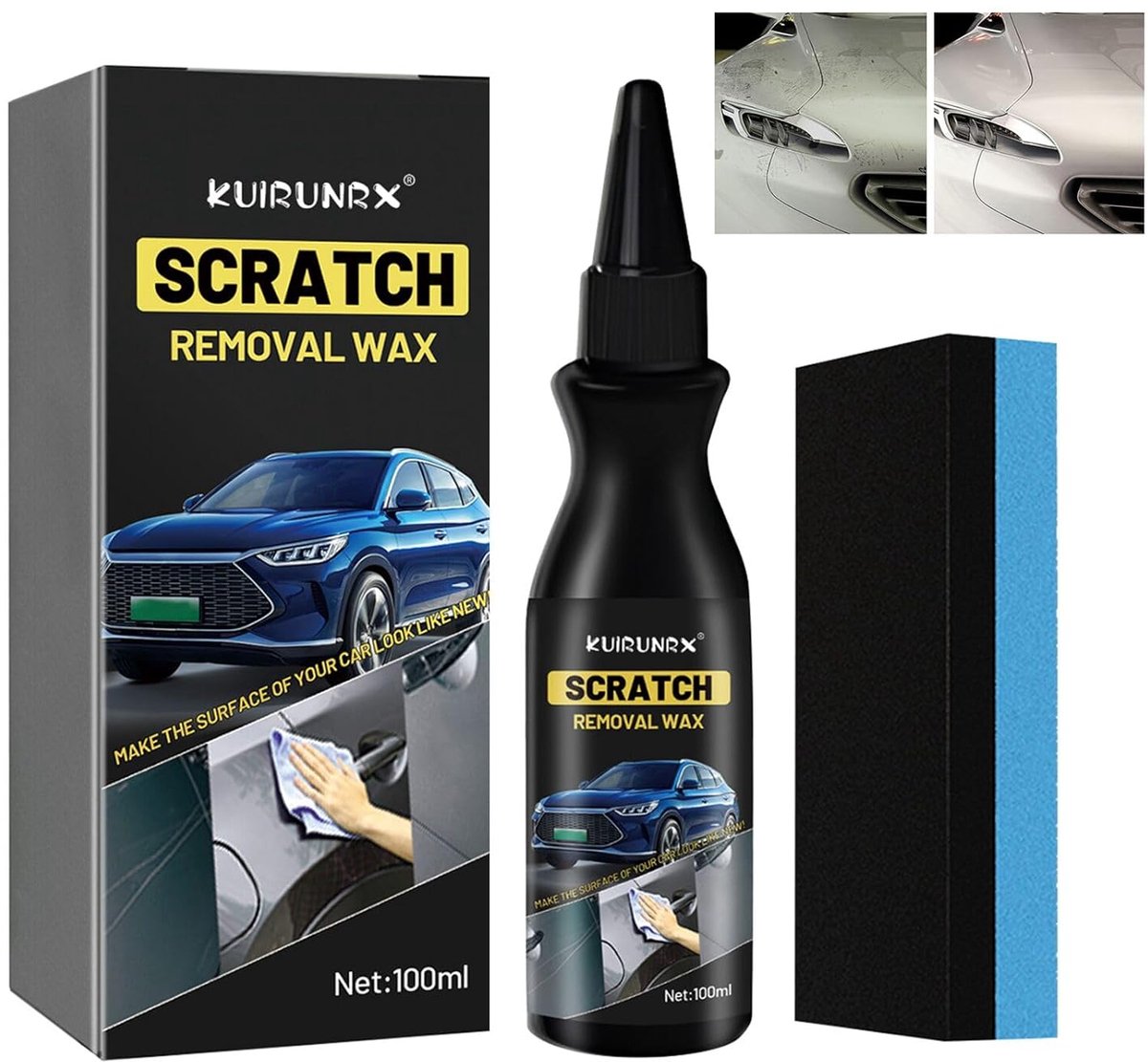 Thijox - Diepe Krasverwijderaar Auto - Krasreparatiecrème voor Lakkrasen - Herstelt Microkrassen - Reparatieset Carrosserie 100 ml - Effectieve Krasve