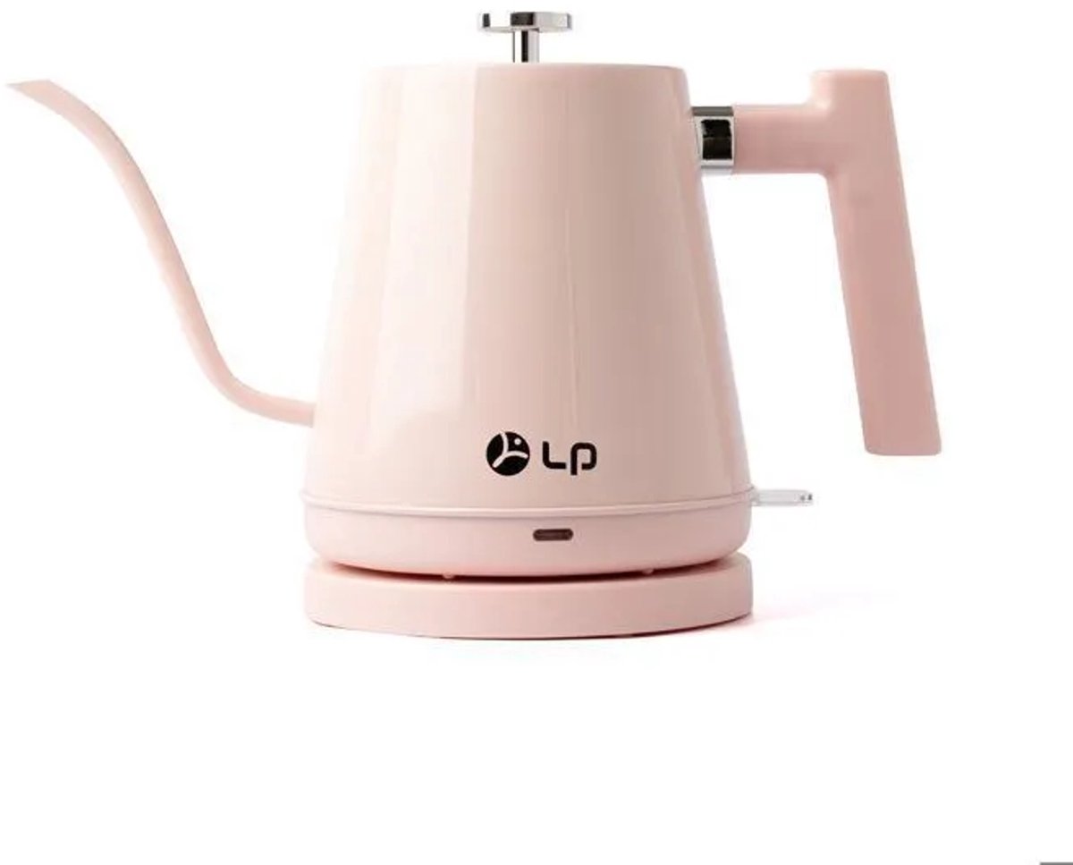TEKROA® Elektrische Waterkoker Zwanenhals - 0.8 Liter - RVS - Roze - Droogkookbeveiliging - Schenkketel voor Koffie & Thee