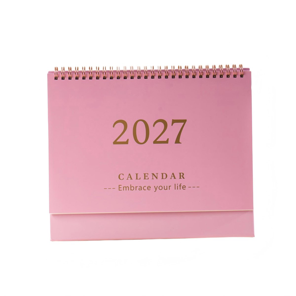 Bureaukalender 2026-2027 – Engelstalige Flipkalender – Bureauplanner met Grote Schrijfruimte – Maandplanner voor Kantoor, Studie en Thuis – Roze – 25 × 21 cm – 1 Stuk
