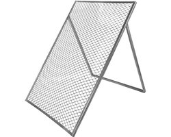 Zeef / Zeefrooster — Zilverkleurige metalen zeef voor grond & compost — Tuinzeef, grondzeef, compostzeef — 80 x 100 cm — V2A roestvrij staal