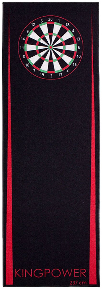 Kingpower Dartmat, dartmat, toernooimat, dartmat, darts, 237 x 80 cm Rood