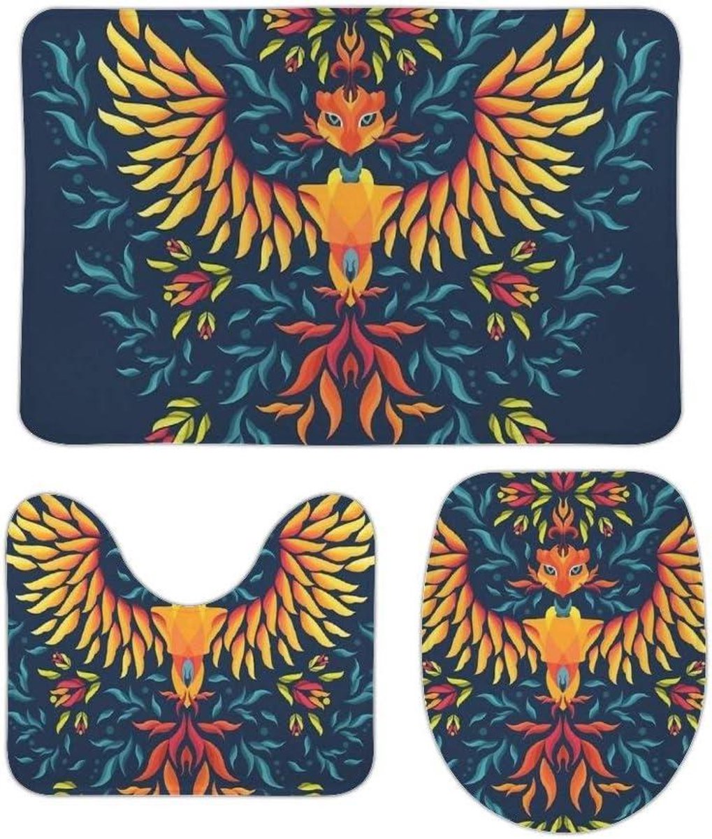 Badkamermat Set - Toiletmat Vloerkleed - Badkamer Decoratie - Antislip Onderkant - 60x40cm