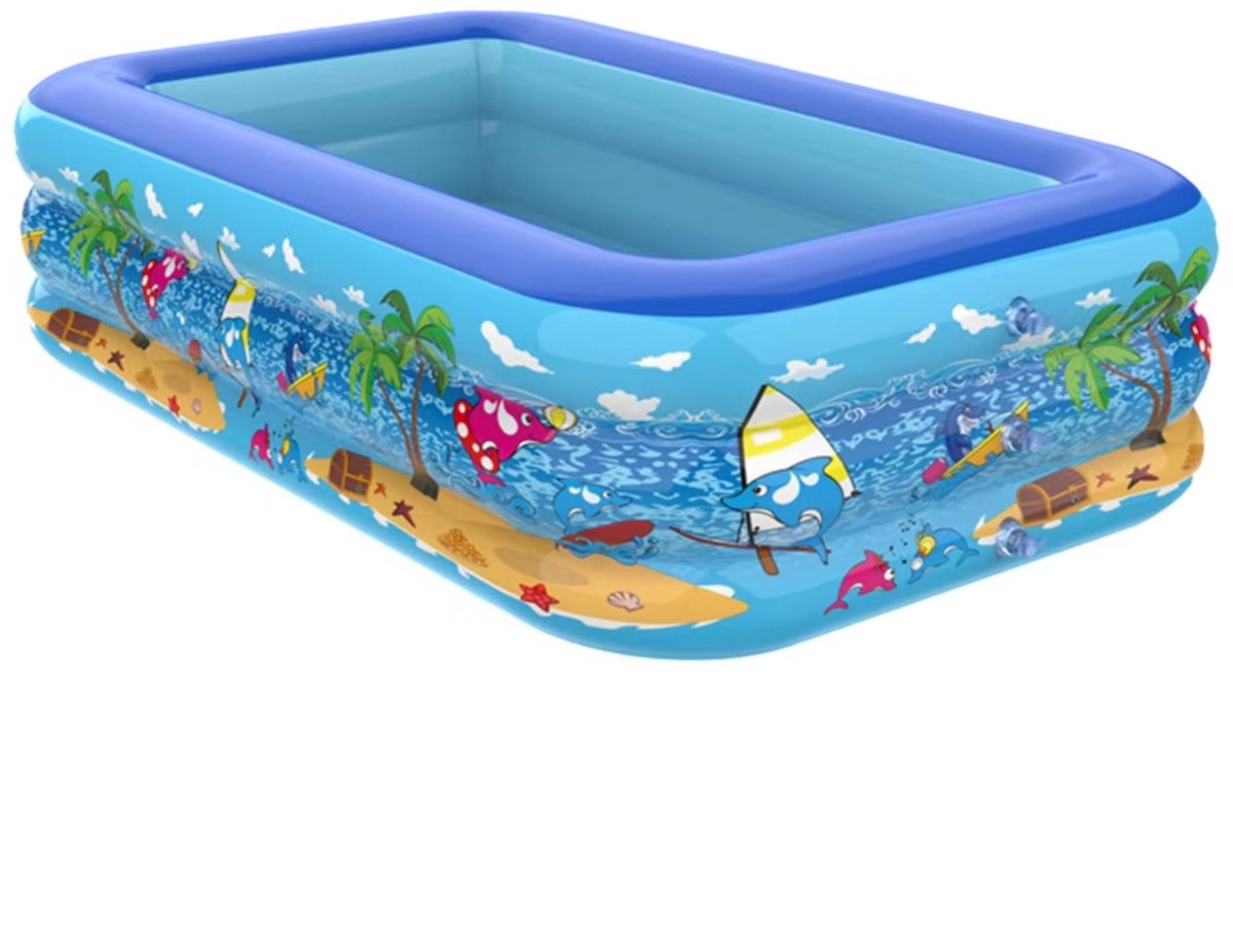 Opblaasbaar Zwembad - Met Stevig Frame en Cartoon design - voor buiten en binnen - PVC - M