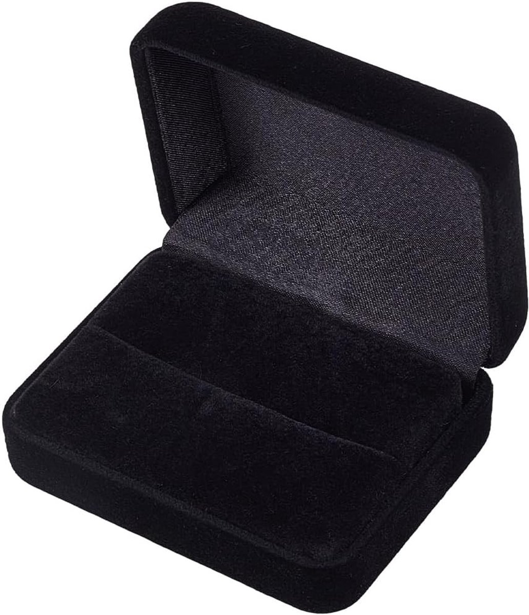 Velours Ringdoos Rectangular voor Verlovingsringen en Oorbellen - Luxe Sieraden Presentatie met Flipdeksel voor Mannen en Vrouwen, Perfect voor Kerst en Voorstellen