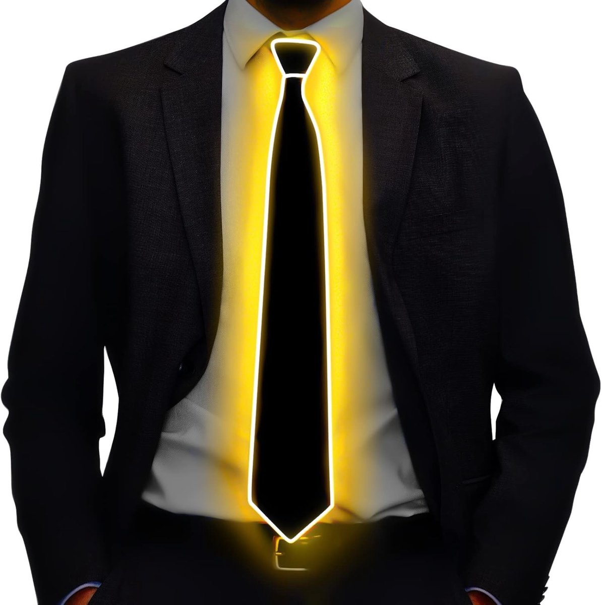Verlichte Necktie met 3 Flitsmodi, Verstelbare Glow Zipper, Perfect Kostuum Accessoire voor Feesten, Bars en Halloween