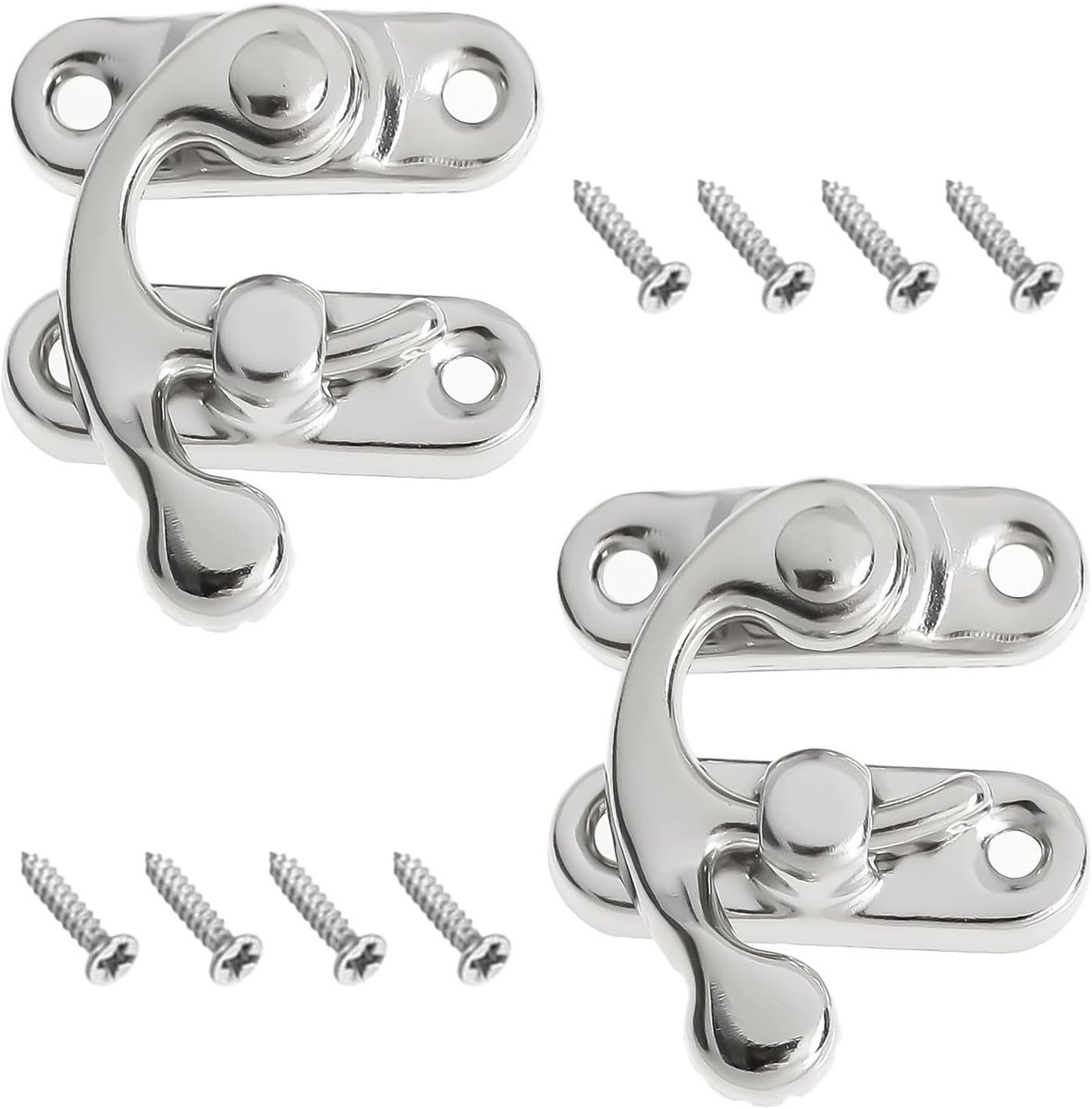 Veiligheidslink met haaksluiting voor deuren en poorten - zilver, duurzaam en eenvoudig te installeren
