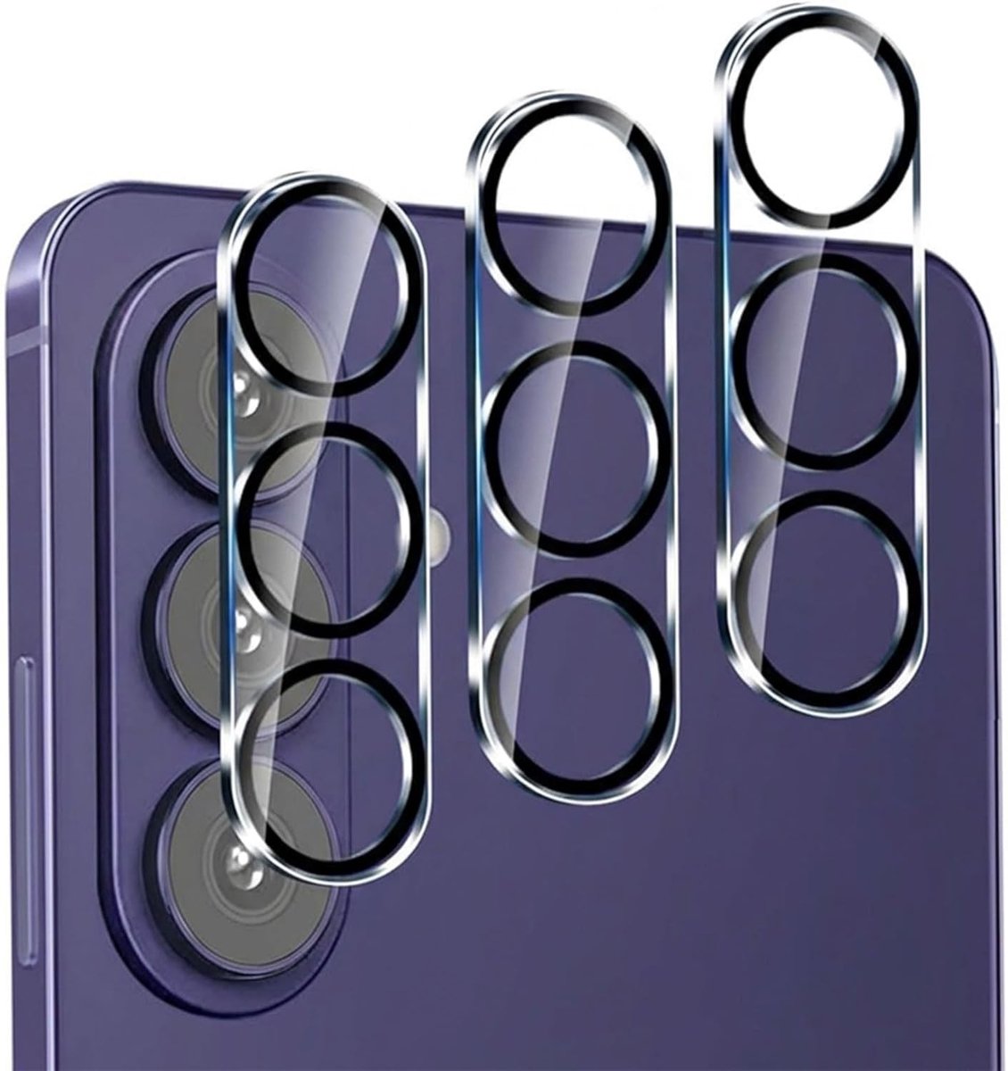 3-Pack Camera Bescherming voor Galaxy S26/S26Plus - Krasbestendig, 9H Hardheid, HD Helder, Zwart Ring Design, Perfecte Pasvorm voor Jouw Telefoon