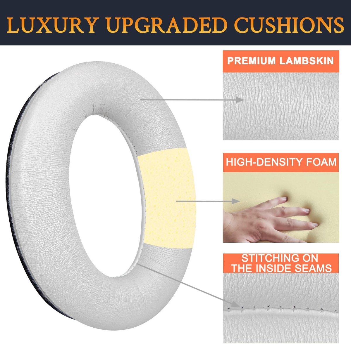 Vervangende Lamsleer Oorkussens voor Bose QuietComfort 45 en SE - Comfortabele Earpads met Hoge Dichtheid Schuim voor Draadloze Over-Ear Hoofdtelefoons