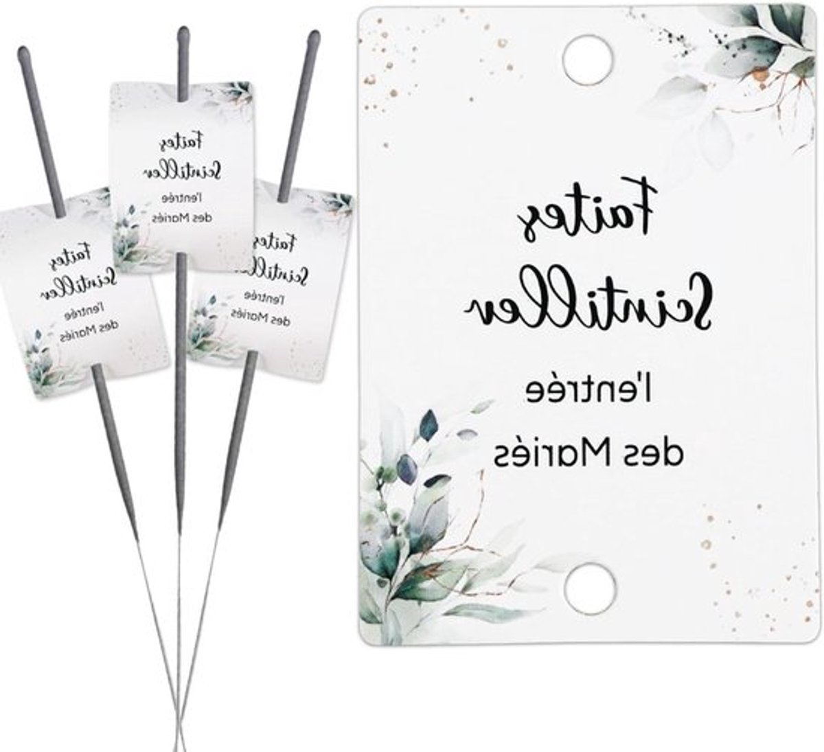 50 stuks bruiloftsetiketten hanger Franse stijl - wonderkaarsenbordjes en gastgeschenken - bruiloftsdecoratie met cadeauhangers