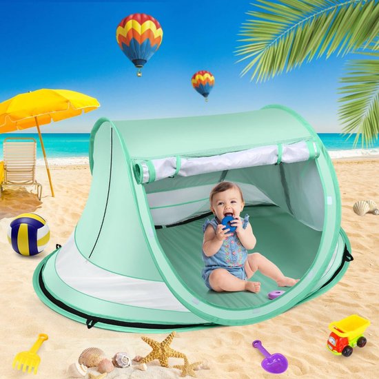 Strandtent - Pop Up Tent - Strandtent Pop Up - Speeltent - Upf 50+ UV-Bescherming - Pop-Up Ontwerp - Mesh Raam - Draagbaar - Met Muggennet - Buitenzonneschermen, Schaduwtenten voor Kamperen of Picknicks, en Binnenspeeltenten — afbeelding 3