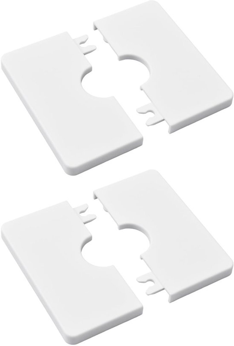 Buiswandafdekkingen, 2 Stuks Vierkante Rozenbladen ABS Kunststof Zelfklevende Buisafdekkingen Decoratieve Douchepijpafdekkingen voor Buisdecoratie Diameter 22mm (Wit)