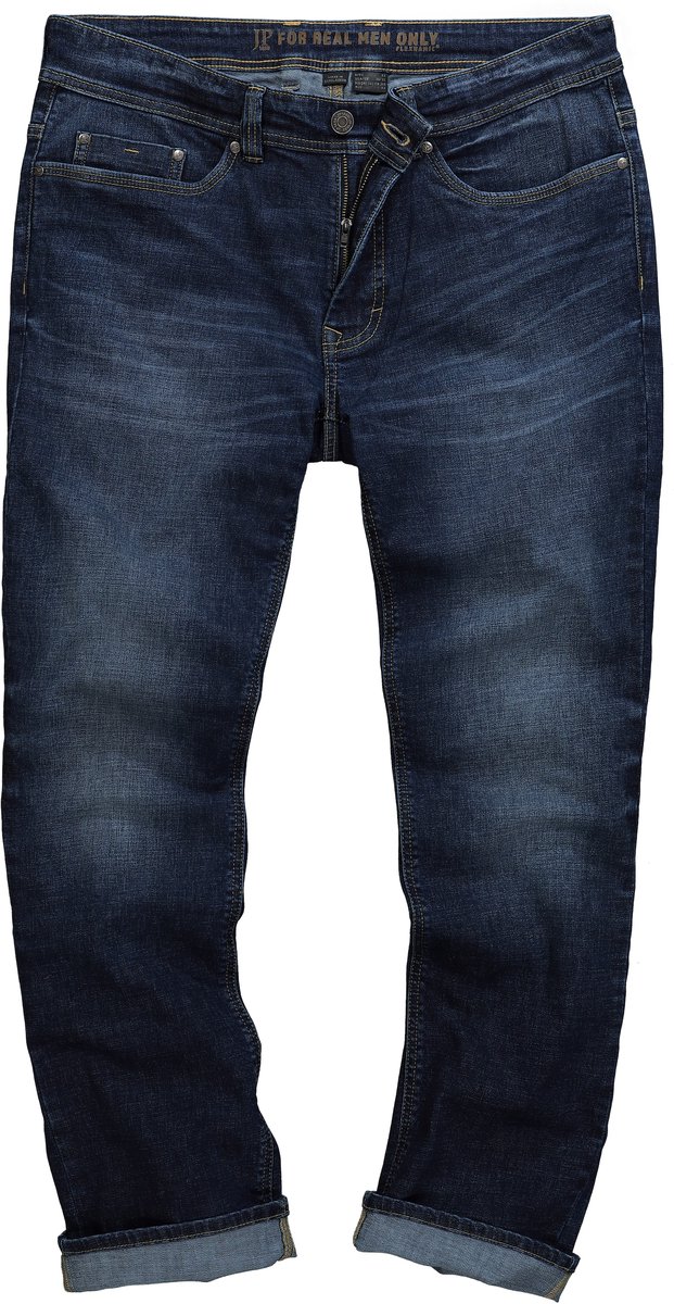 JP 1880 - Heren - Jeans denim FLEXNAMIC® Buik-Fit Regular Fit 5-pocket - Donkerblauw denim - Maat 28