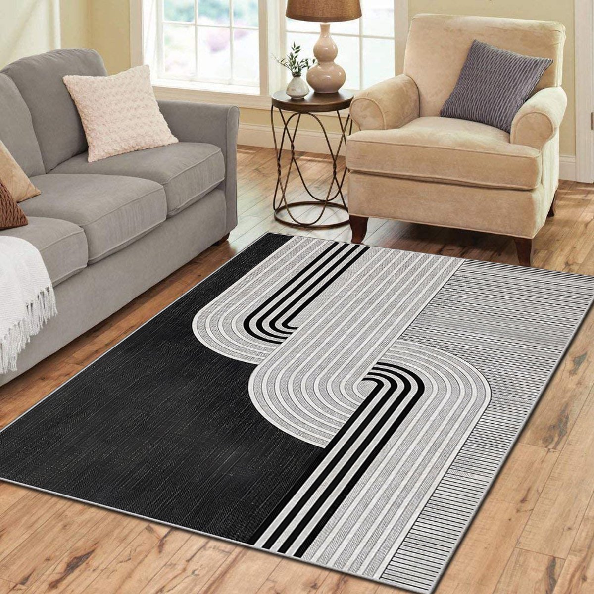 Zeo Wood - Vloerkleed - Tapijt Woonkamer - Vloerkleed 160*230 cm - Anti Slip - Machinewasbaar