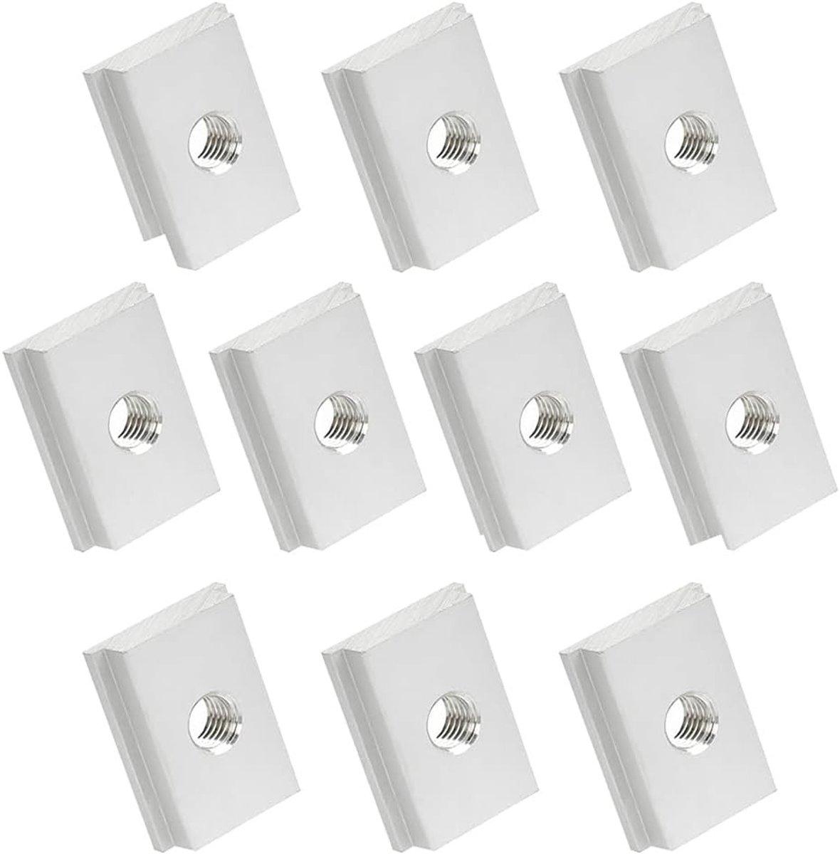 Set van 10 T-Groef Moeren M8 met Draad voor Houtbewerking, 30 x 23mm, Ideaal voor Klusprojecten en Meubelbouw