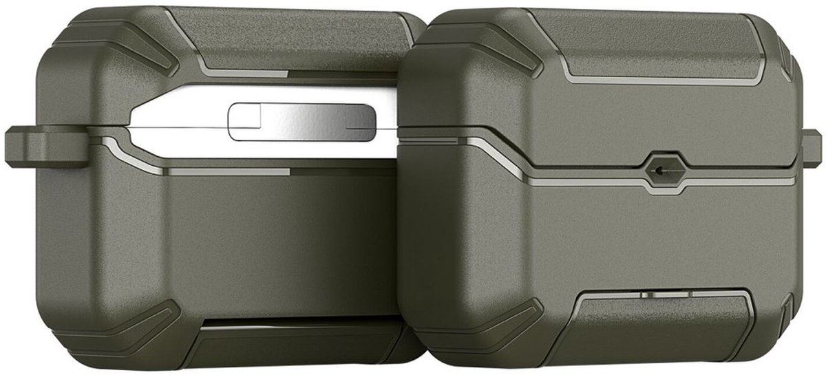 Dux Ducis Hoesje Geschikt voor AirPods Pro 3 (2025) | PECS Series | Beschermhoes met Standaard en Haak | Schokbestendige Case | Volledige Bescherming | Groen