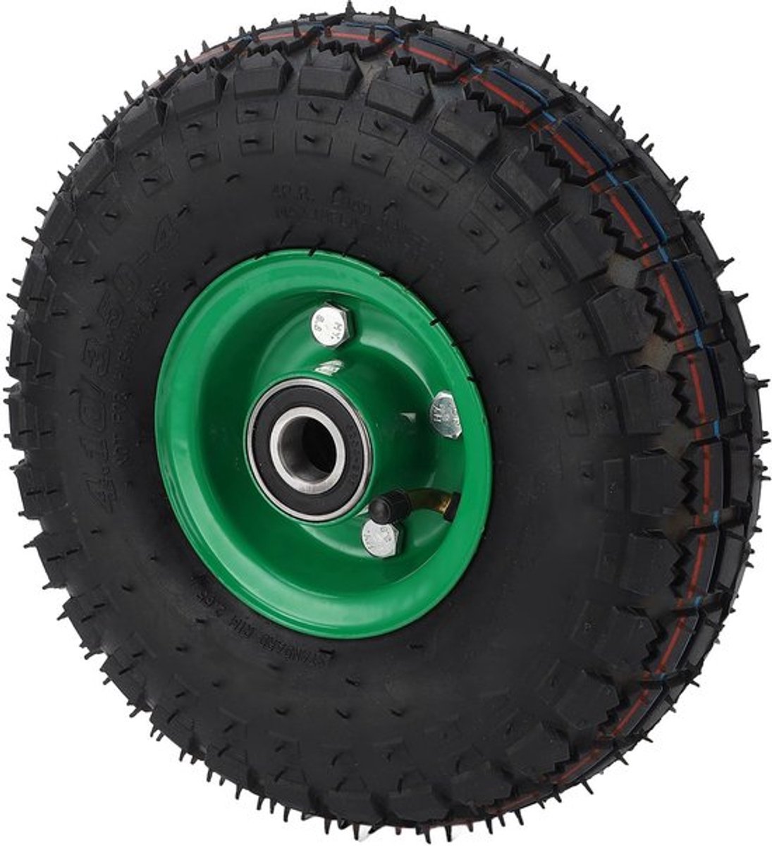 10 inch massief rubber wiel, 4.10/3.50-4 band en wiel lekvrij, zwaar vervangend wiel voor kruiwagen, handwagen, tuinwagen, kar, dolly, grasmaaier