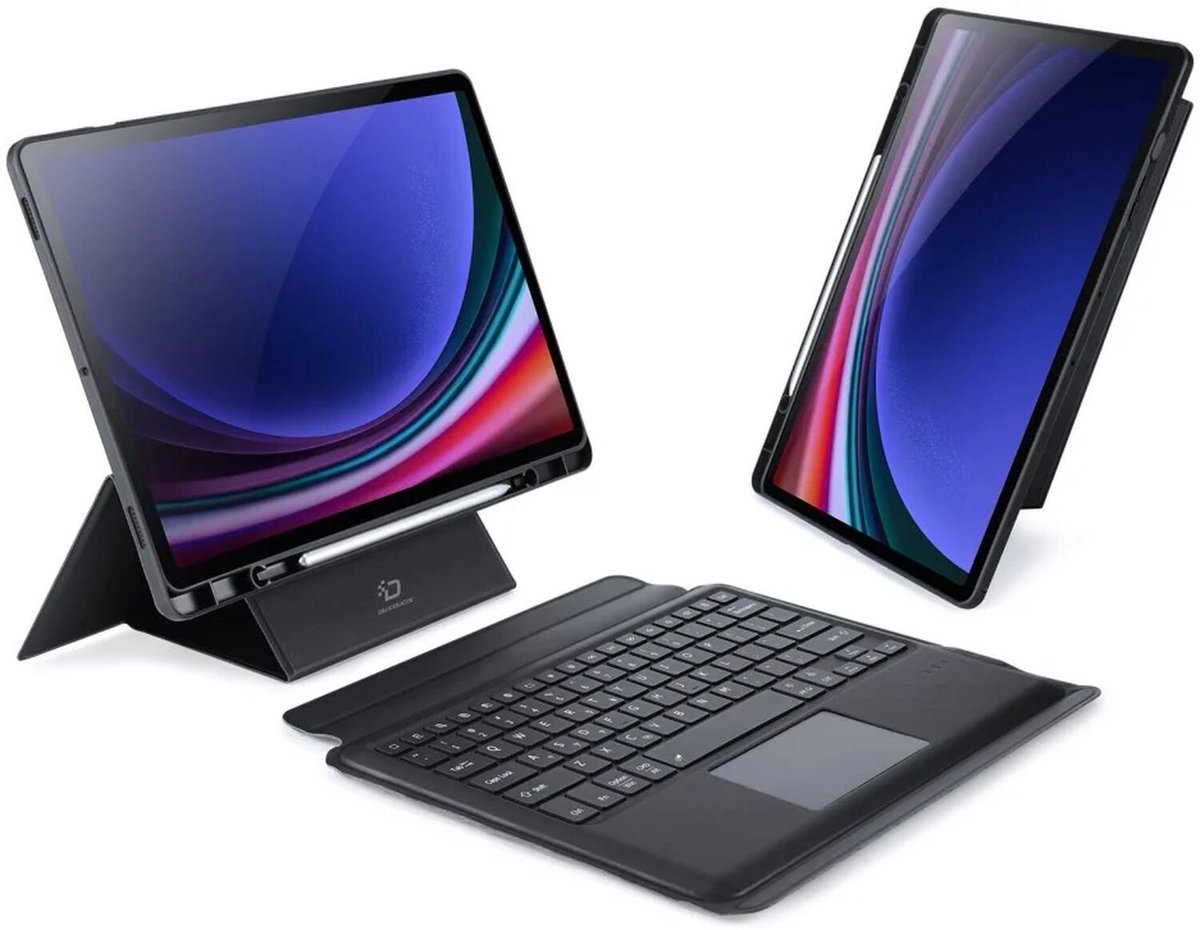 Dux Ducis - Toetsenbord hoes geschikt voor Samsung Galaxy Tab S9 Plus (2023) - Afneembaar - QWERTY - Tablet toetsenbord met touchpad - Zwart