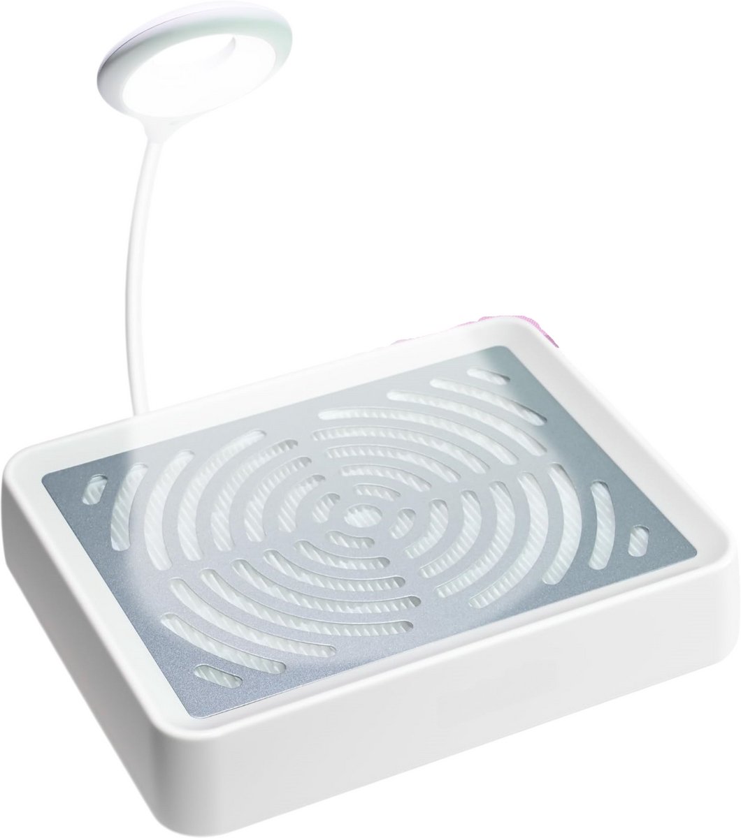 QTTVBTNA -Nagelstofzuiger - LED Nagelstofzuiger - Nagelstofzuiger - Wit, 40W motor, 2 zuigstanden, touchscreen - LED lamp met verstelbare arm - Herbruikbaar filter - Laag geluid - Voor nagelstudio en thuis